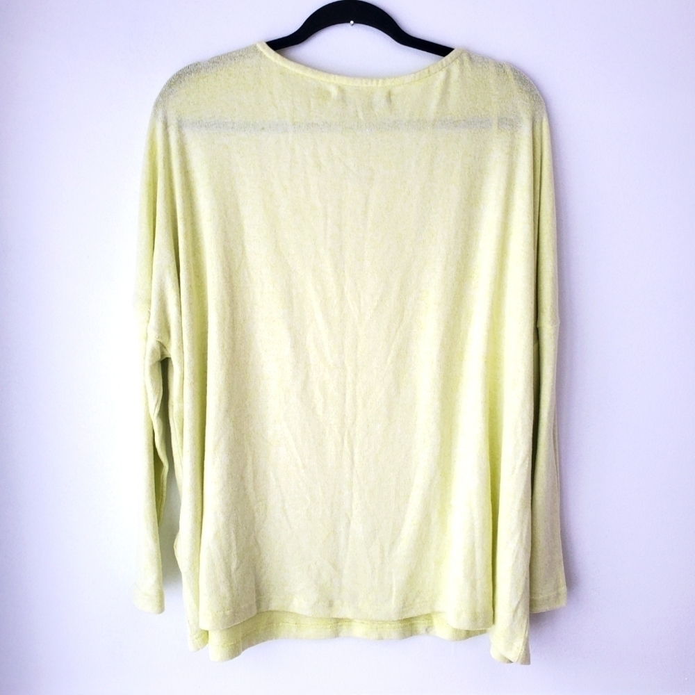 NWT ONLY Our Story Yellow Viscose Comfy Long Sleeve Shirt Top Women's XL - Picture 2 of 5